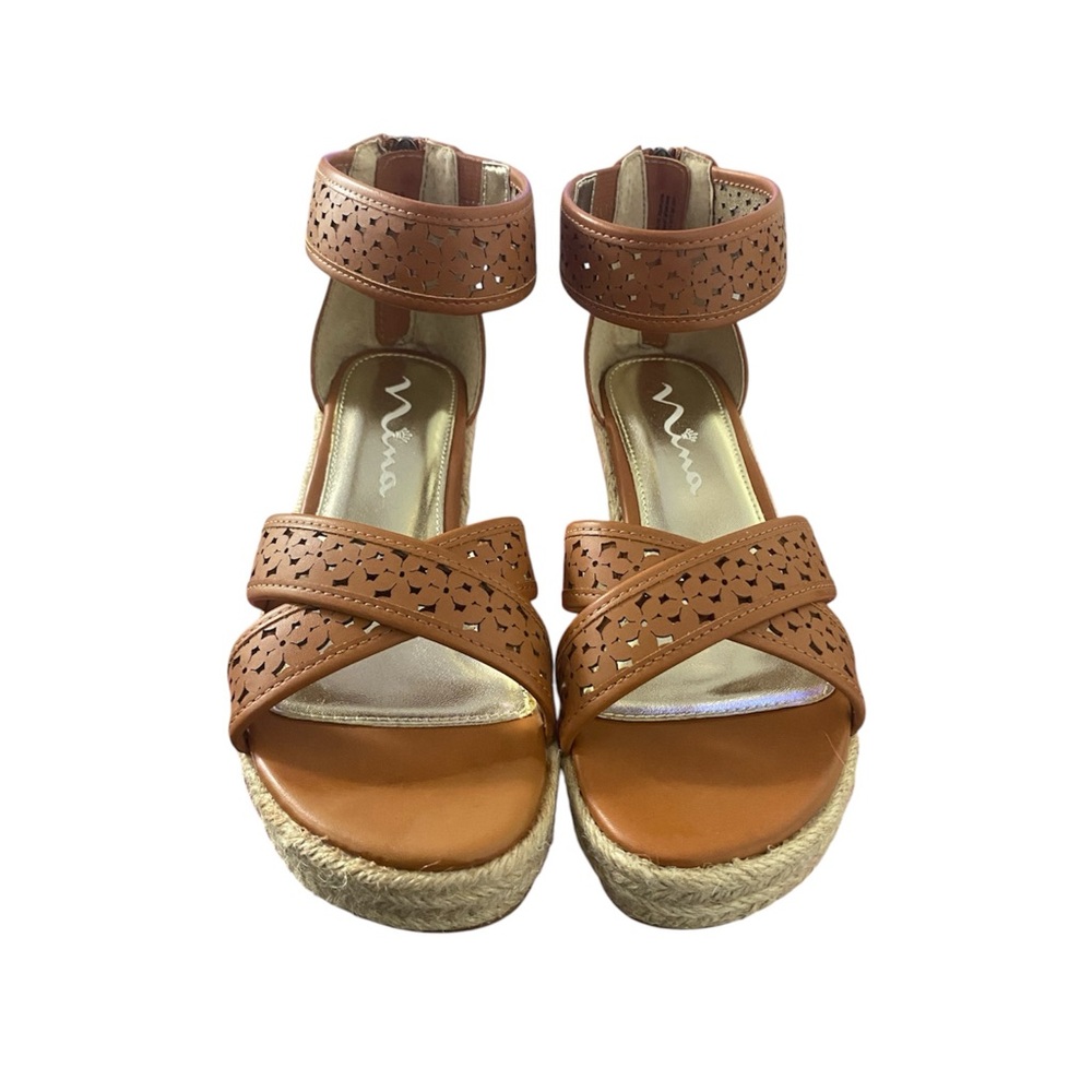 Matisse Brown Sandals with Wedge Heel and Ankle Strap